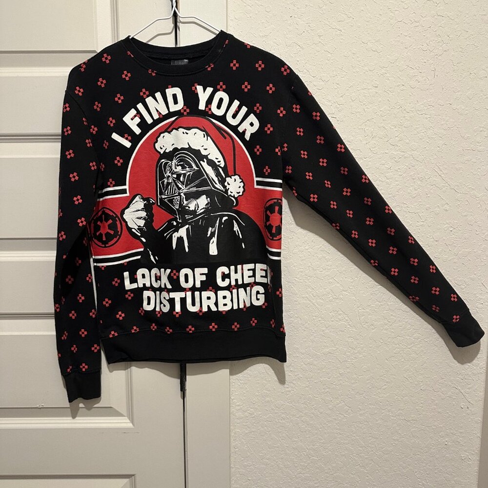 Disney Star Wars “I Find Your Lack Of Cheer Disturbing” Men/Boys M Sweatshirt